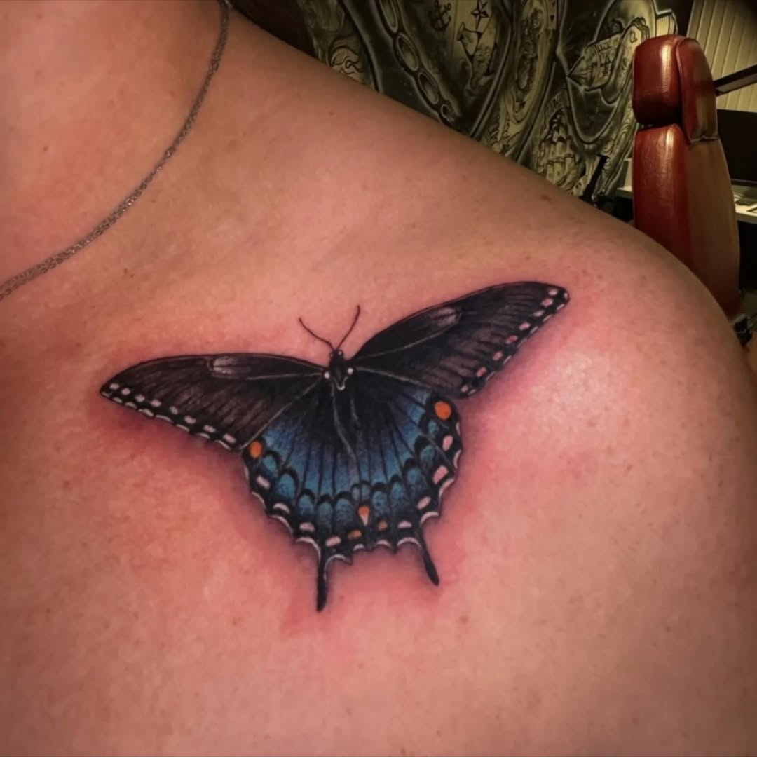 Check out this incredible piece presented by @squidink.vv !! 🔥🔥🔥🔥 #repost Butterfly Tattoo by inkymel Delicate, free, and full of meaning-this butterfly tat
