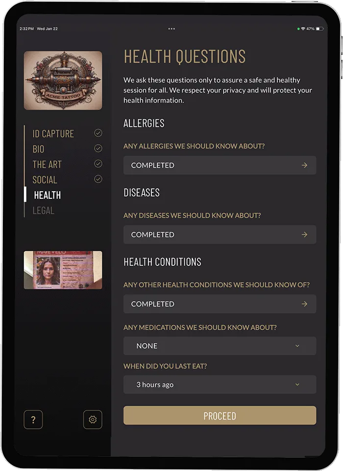 Digital Tattoo Release Form App For Tattoo Studios
